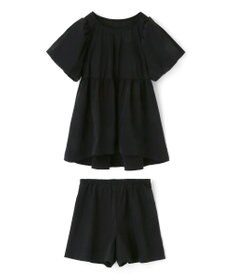 San-ai Resort（三愛水着楽園） 【UPF50＋】　パフスリーブキュロット3点セット　9M・11L　【San-ai Resort（サンアイリゾート）】