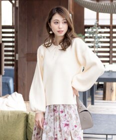 Tiaclasse 【洗える】衿付きパフ袖ニット