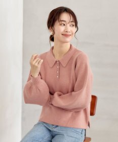 Tiaclasse 【洗える】衿付きパフ袖ニット