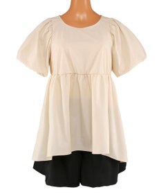 San-ai Resort（三愛水着楽園） 【UPF50＋】　パフスリーブキュロット3点セット　9M・11L　【San-ai Resort（サンアイリゾート）】