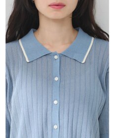 earth music&ecology ラインポロニットカーディガン