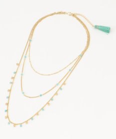 自由区 【カタログ掲載】ストーンミックスフリンジ2WAY ネックレス ゴールド系