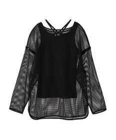 earth music&ecology ＳＥＴ２点メッシュプルオーバー＋タンクトップ