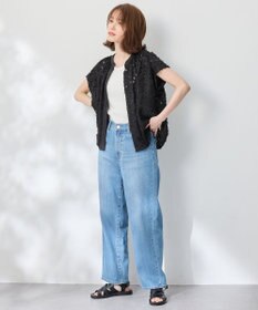 ANY 【洗濯機可】フェザーカットジャガードブラウス