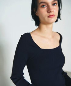 GRACE CONTINENTAL リブスクエアニットトップ