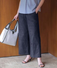 J.PRESS LADIES ソフトシャンブレー ストレートパンツ