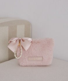 Maison de FLEUR パールリボンファーポーチ