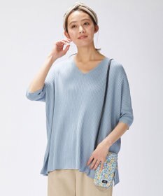 J.PRESS LADIES 【洗える】コットンシルクリラクシー Vネック ニット