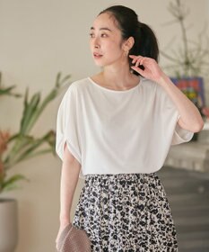 ANY L 【接触冷感/UVケア/シワになりにくい】ドルマンスリーブ Tブラウス