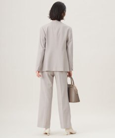 自由区 【セットアップ対応・洗える】ウールブレンドセットアップノーカラー ジャケット