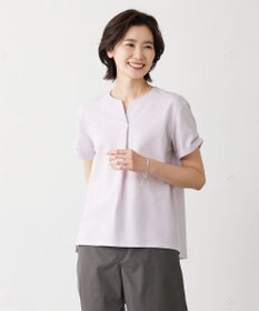 J.PRESS LADIES L 【WEB限定カラーあり・抗菌消臭・吸水速乾】サッカージャージー キーネック カットソー
