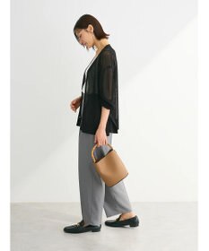 Green Parks メッシュミディ丈ニットカーディガン