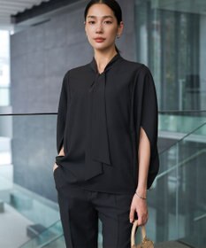 ICB 【先行予約】 FluidBackSatin ドルマンスリーブボウタイブラウス