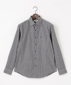 JOSEPH ABBOUD 【綿100％】メランジギンガムチェック シャツ ブラック系3