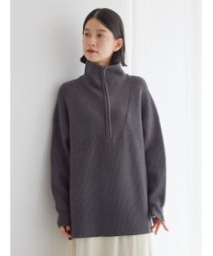 AMERICAN HOLIC バイパチハーフＺＩＰ片畦ニットプルオーバー　