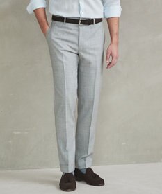 GOTAIRIKU ロングセラー【洗える/折り目加工/シワになりにくい/ウエストアジャスター】ウォッシャブル サマーウール100％パンツ_限定色(ノータック)25年モデル シルバー系