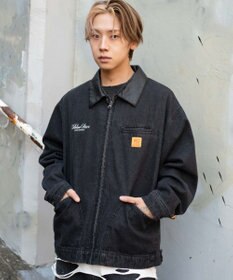 WEGO 【ユニセックス着用ITEM/MLサイズ展開】ワーカーズZIPデニムジャケット