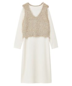 Green Parks ＳＥＴ２点ベスト＋リブワンピース