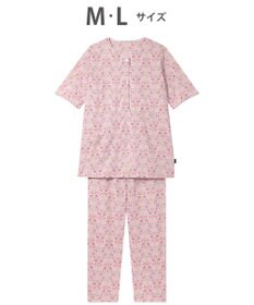 WACOAL パジャマ 綿100%(本体) 天竺素材 ミントン 5分袖 半袖 長ズボン レディース NDT167 /ワコール