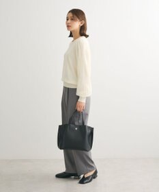 Green Parks 袖チュールマジョリカドッキングニットプルオーバー