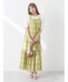 earth music&ecology マドラスチェックキャミワンピース