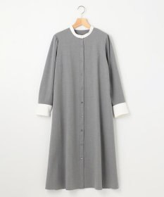 組曲 L 【KUMIKYOKU NAVY】ウーステッドライククロス シャツワンピース