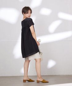 Tiaclasse 【洗える】カットレースチュニックブラウス