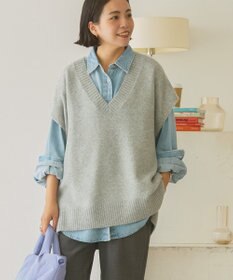 AMERICAN HOLIC ラメ入りＶネックニットベスト