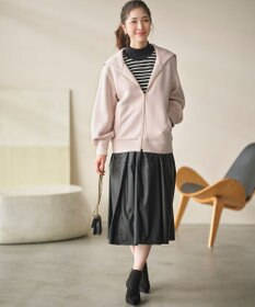 組曲 レザーライクライト タックギャザースカート