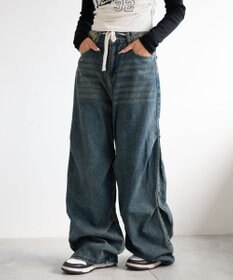WEGO ドロストコードフレアデニム