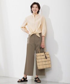 J.PRESS LADIES L 【洗える・吸水速乾】コットン麻シェルドライ ワイド パンツ