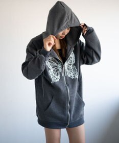 WEGO バタフライBIGZIPパーカー