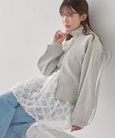 earth music&ecology 【予約】【綿100％】ダブルジップワッフルカーディガン