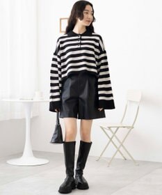 WEGO ボーダーニットポロ