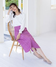 Tiaclasse L 【洗える】大人上品なタックパールブラウス