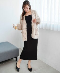 WEGO 【2025秋冬新作/ユニセックス着用ITEM/SMLサイズ展開】フェザーニットカーディガン