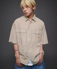 WEGO 【ユニセックス着用ITEM】ミニマムチェックロゴシャツ（SS）