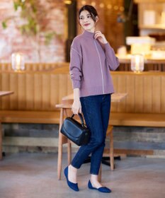 Tiaclasse 【洗える】配色切り替えニットトップス