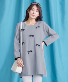 Tiaclasse L 【洗える】リボンニットチュニック