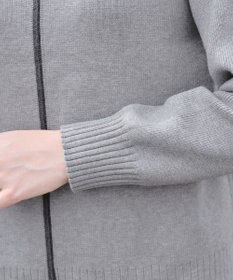 Tiaclasse 【洗える】配色切り替えニットトップス