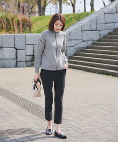 Tiaclasse 【洗える】配色切り替えニットトップス