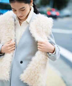 23区 S 【SLOW/一部店舗限定】フェイクファー ジレ