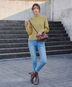 Tiaclasse 【洗える】配色切り替えニットトップス