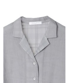 Green Parks シアーチェック開襟ブラウス