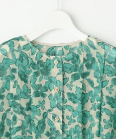 自由区 ハーバリウムフラワープリント ブラウス