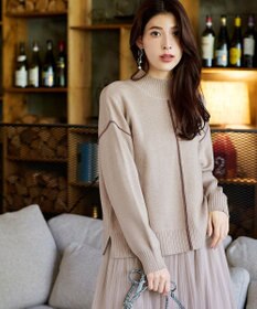 Tiaclasse 【洗える】配色切り替えニットトップス