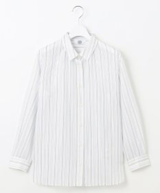 J.PRESS LADIES 【洗える】ランダムストライプ シャツカラー ブラウス