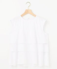 組曲 【WEB限定】コットンレーヨンシャーティングノースリーブ ブラウス