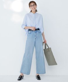 ICB 【接触冷感・UVカット・洗える】ヴィンテージスパンブロード バンドカラーシャツ