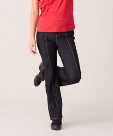 Chacott デニム調ブーツカットパンツ